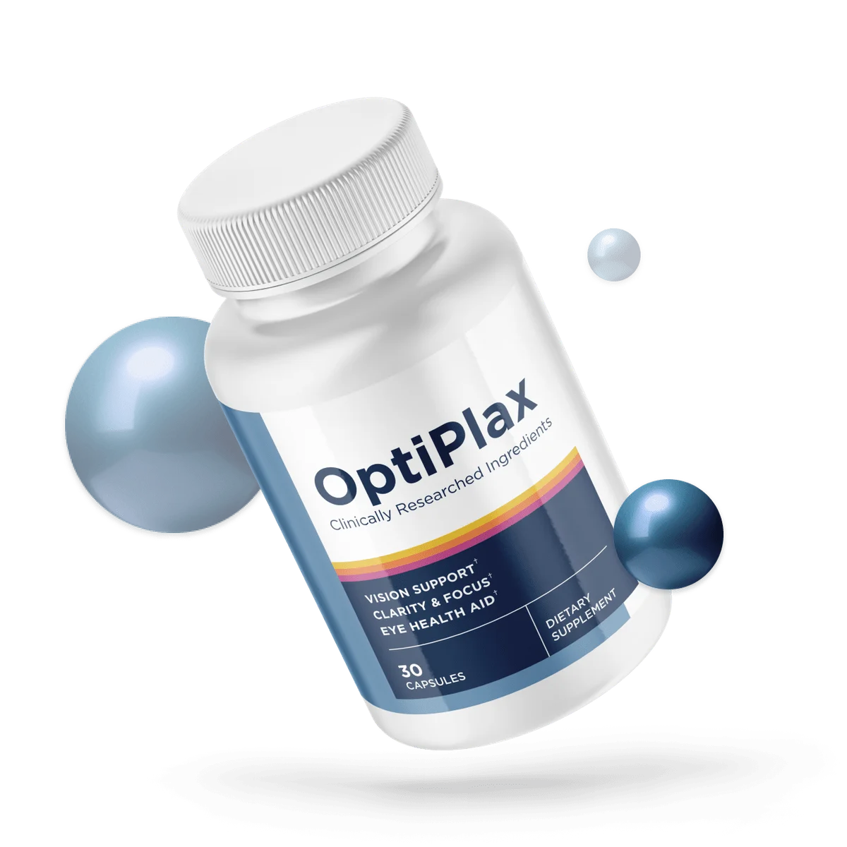 OptiPlax Eye Health Supplement Bottle (Front Label)